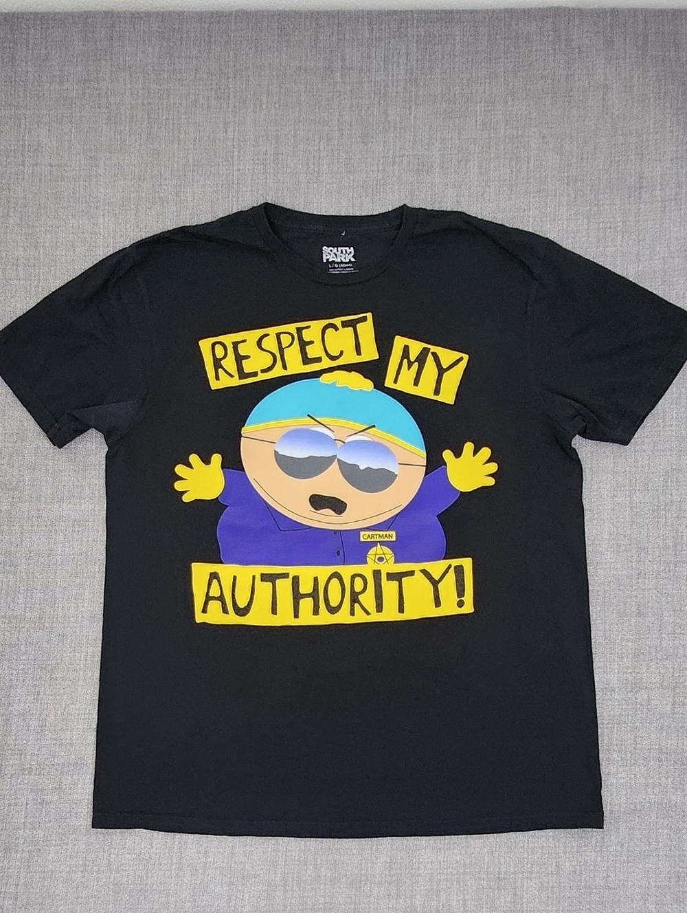 South Park Cartman " Respect my Authority" Graphic Tee. 100% Cotton. Large